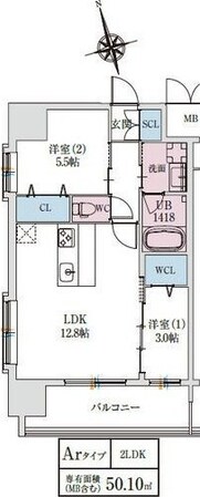 スプランディッドライズ新大阪ノースの物件間取画像